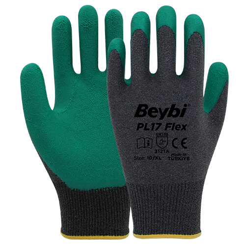 BEYBI PL17 FLEX YEŞİL LIKRALI İPTEN ÖRME LATEKS ELDIVEN YENİ